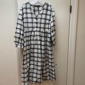 NWT Madewell Flannel Button-Front Midi Dress